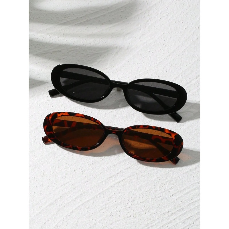 Vintage Fashion Images - 2 Stück Vintage ovale Kunststoff-Sonnenbrillen mit