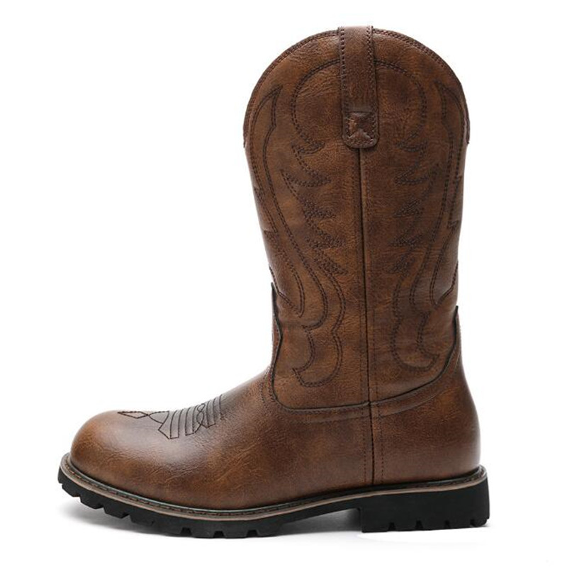 Vintage Fashion Mens - Modedesigner Goth Herren Cowboystiefel Slip-on Stickerei