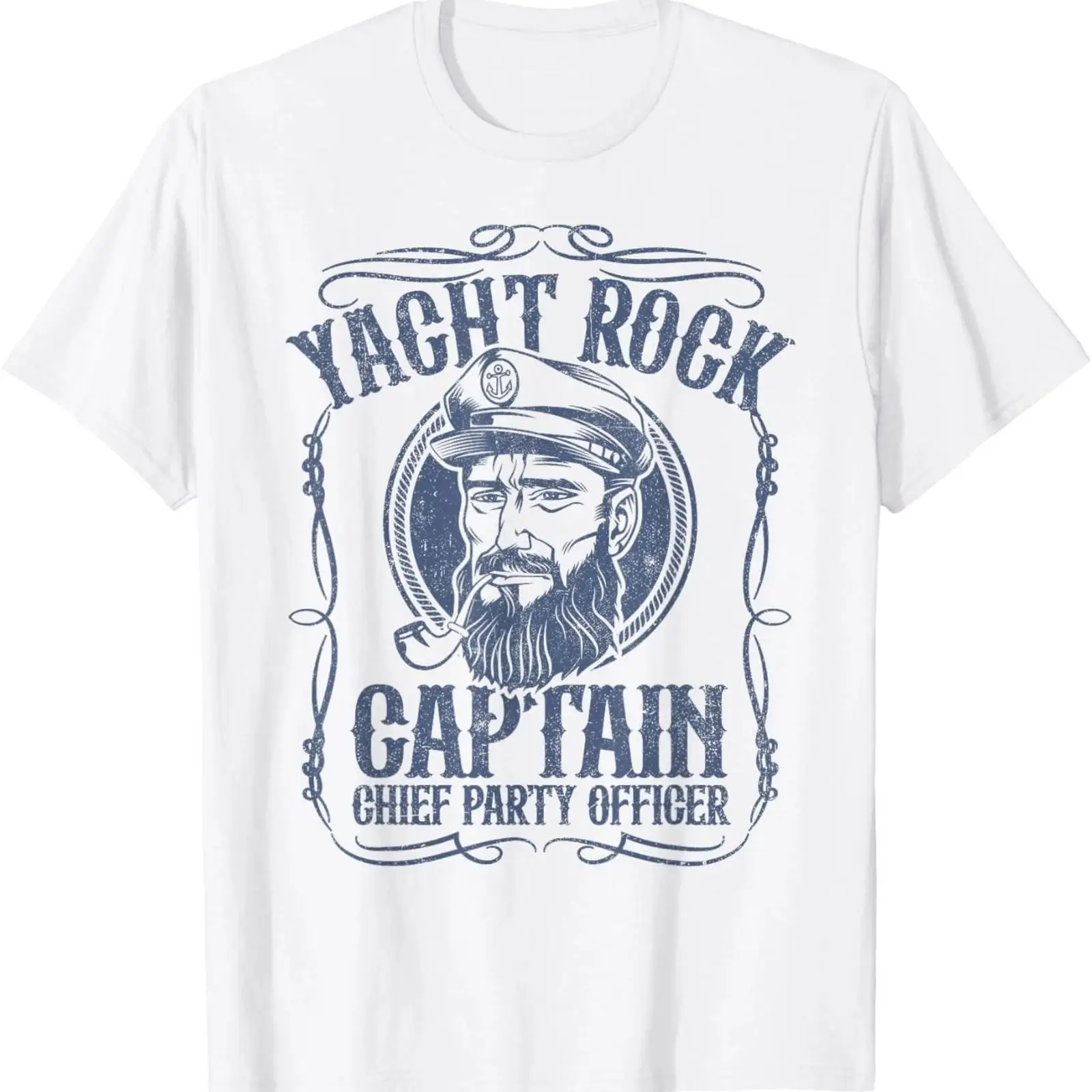 Vintage Yacht Fashion - Lustiges Yacht-Rock-Kapitän Pontoon-Boot-Party-Musik-T-Shirt im Vintage-Look, gewaschen,