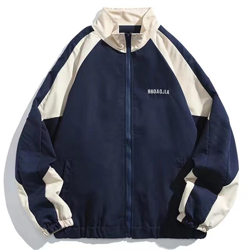 Varsity Jacket Wool - Hip-Hop Herren College-Jacke High-Street Patchwork Farbblock