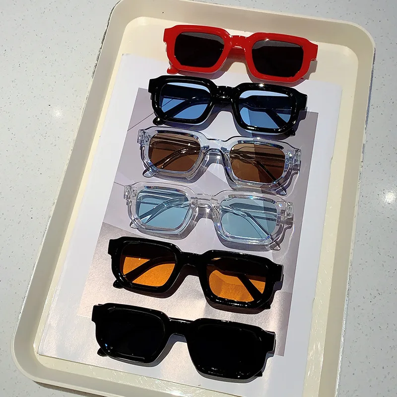 Vintage Fashion Images - Vintage Rechteckige Sonnenbrille für Outdoor-Aktivitäten, Luxusmarken-Design,