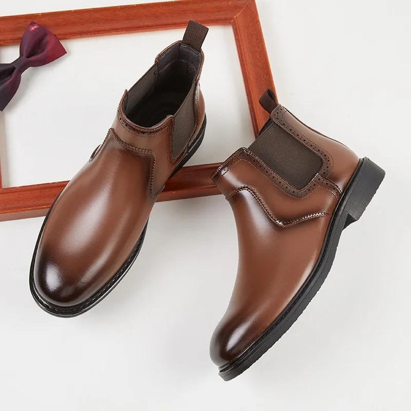 Vintage Fashion Mens - Vintage Herren-Oxford-Stiefel aus Leder, luxuriös, handgefertigt,