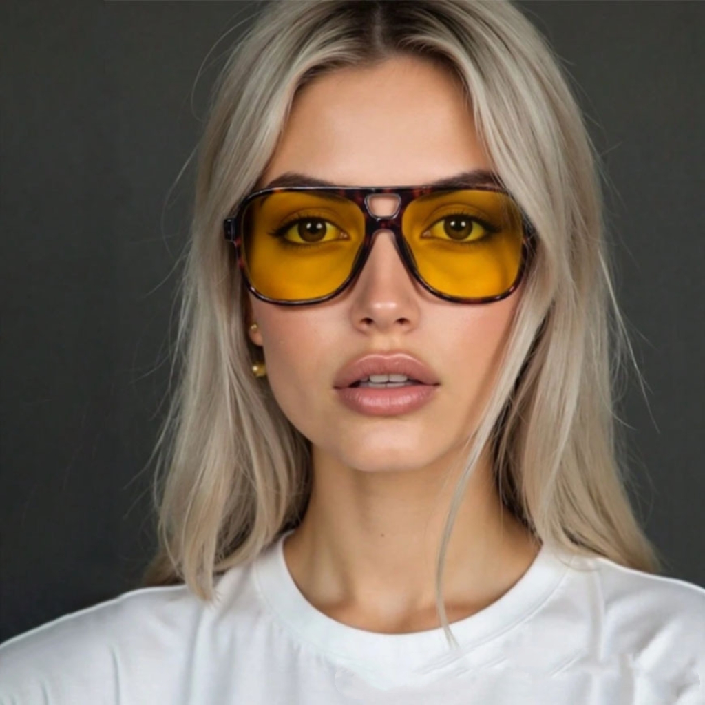 Vintage Fashion Images - Neue Vintage Klassische Designer-Doppelbrücken-Pilotensonnenbrille für Damen