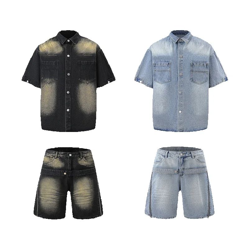 Vintage Victorian Fashion - DAVIDSHAO Hochwertiges Set aus gewaschenem Vintage-Denim