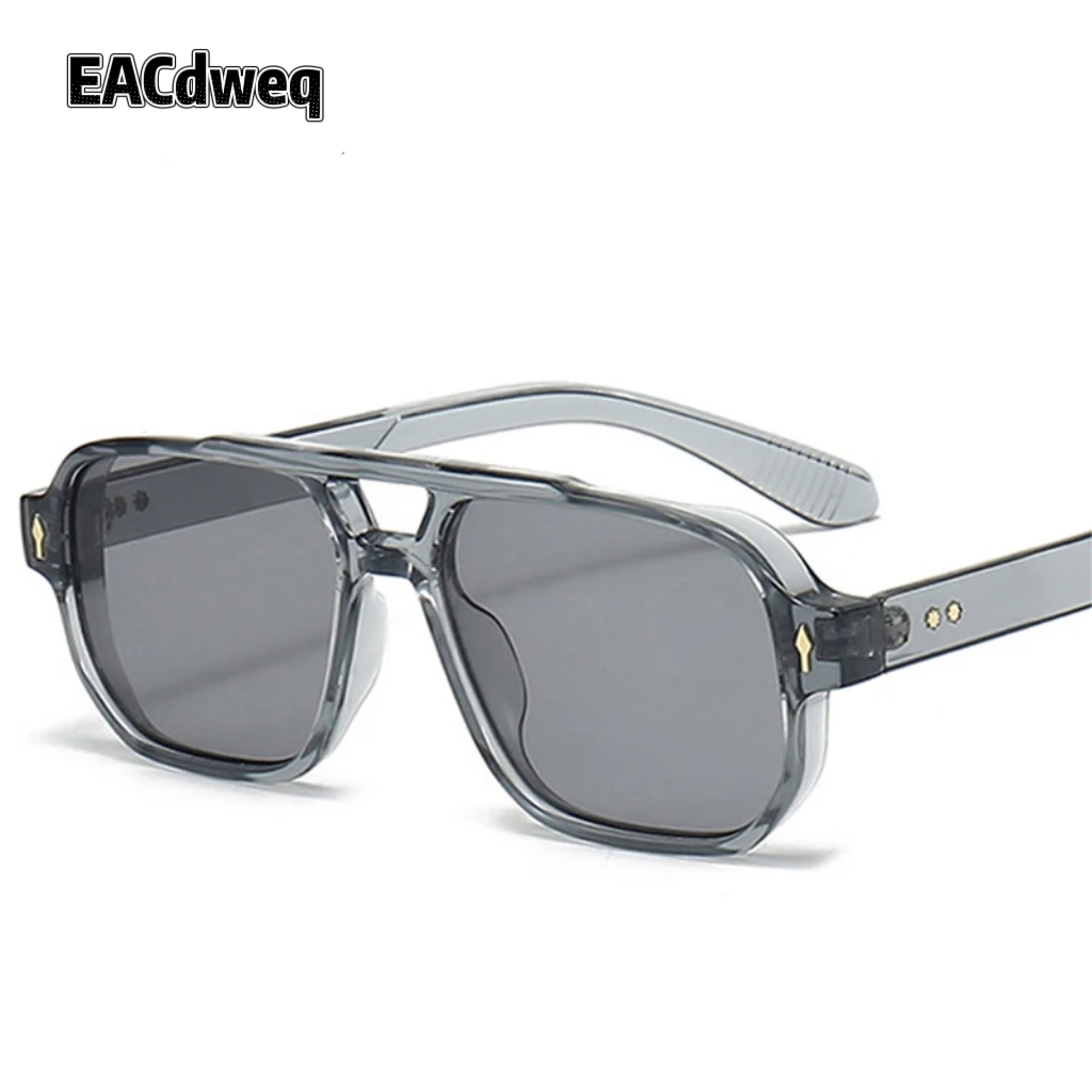 Vintage Fashion Images - Vintage Doppelbrücken-Sonnenbrille für Herren, quadratisch, modisch,