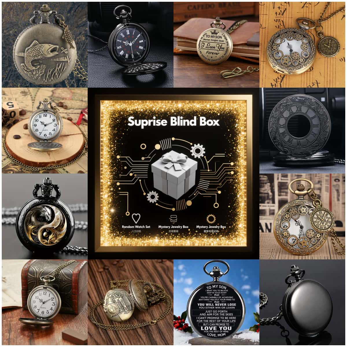 1PC Surprise Mystery Watch Bli – Vintage Fashion Mens Bewertung und Preis