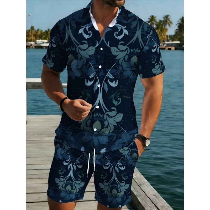 Marineblau Blumenmuster Herren – Printed Floral Shirt Bewertung und Preis