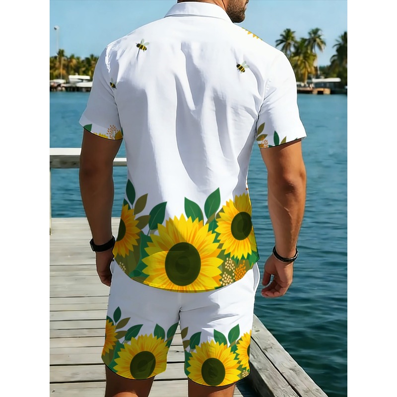 Herren-Set mit Sonnenblumen-Pr – Printed Floral Shirt Bewertung und Preis