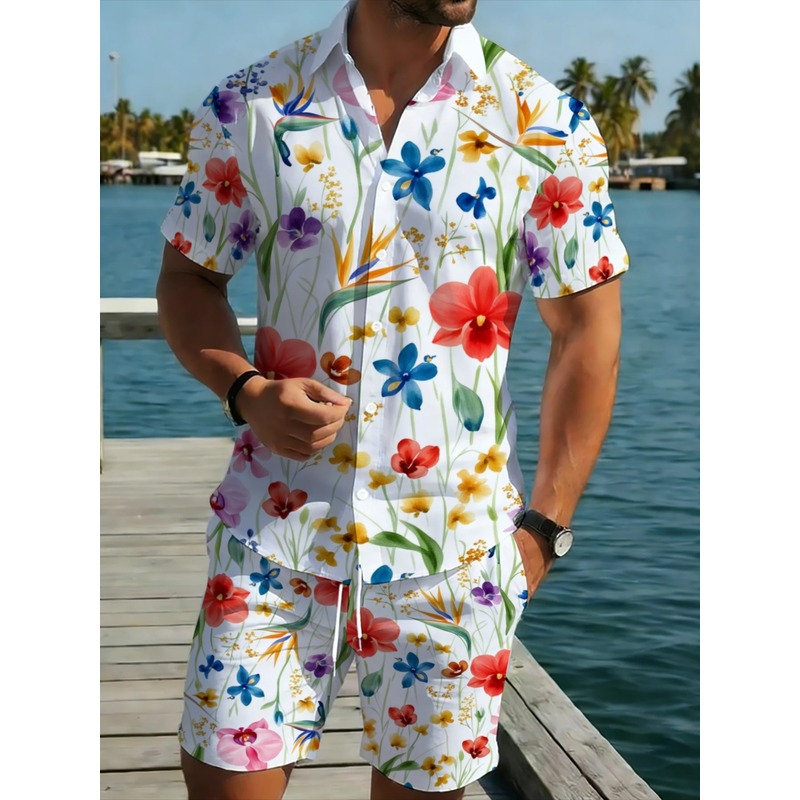 Herren Sommer Blumendruck Kurz – Printed Floral Shirt Bewertung und Preis