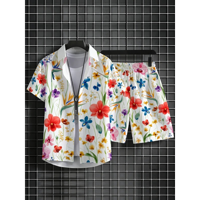 Herren Sommer Blumendruck Kurz – Printed Floral Shirt Bewertung und Preis