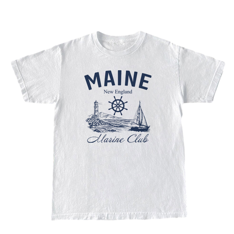 Maine Marine Club Vintage T-Sh – Vintage Yacht Fashion Bewertung und Preis
