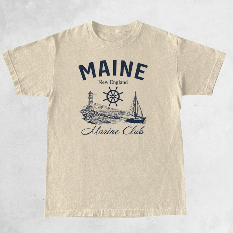 Maine Marine Club Vintage T-Sh – Vintage Yacht Fashion Bewertung und Preis