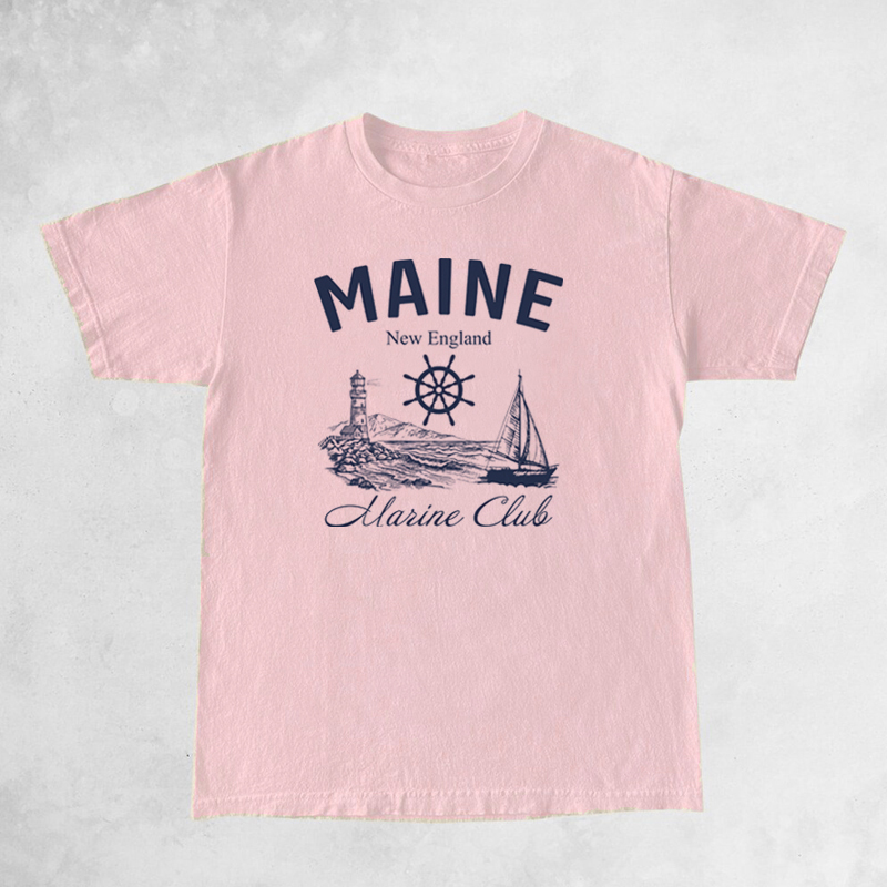 Maine Marine Club Vintage T-Sh – Vintage Yacht Fashion Bewertung und Preis