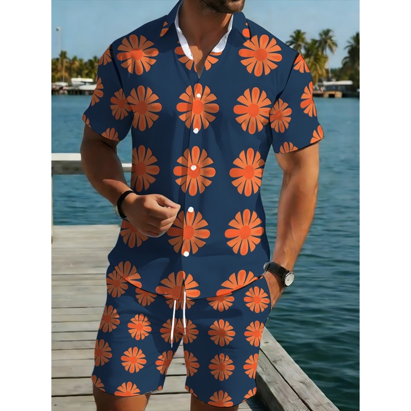 Herren-Set aus Kurzarmhemd und – Printed Floral Shirt Bewertung und Preis