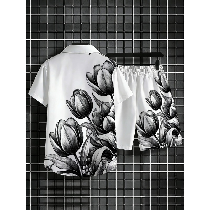 Herren-Set aus weißem Hemd mit – Printed Floral Shirt Bewertung und Preis
